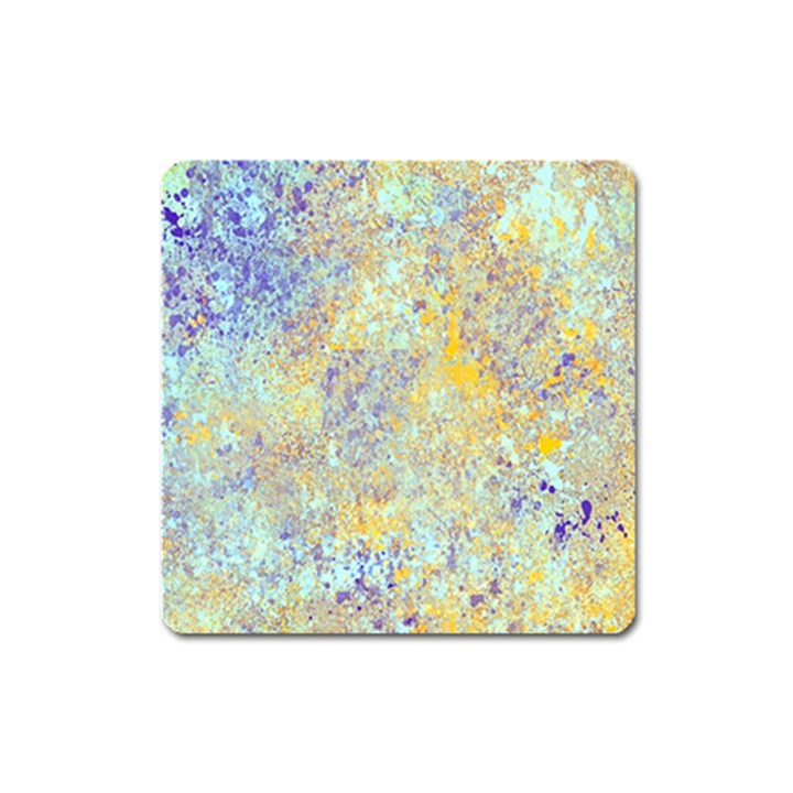 Abstract Earth Tones With Blue  Square Magnet