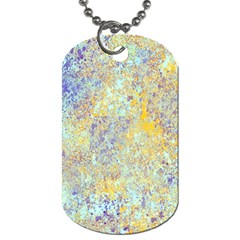 Abstract Earth Tones With Blue  Dog Tag (one Side) by digitaldivadesigns