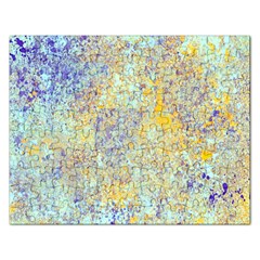 Abstract Earth Tones With Blue  Rectangular Jigsaw Puzzl