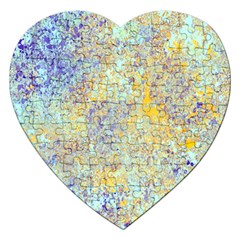 Abstract Earth Tones With Blue  Jigsaw Puzzle (heart)