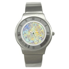 Abstract Earth Tones With Blue  Stainless Steel Watches by digitaldivadesigns