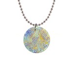 Abstract Earth Tones With Blue  Button Necklaces Front