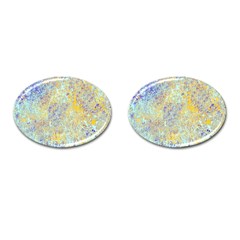 Abstract Earth Tones With Blue  Cufflinks (oval)