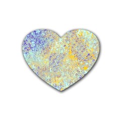 Abstract Earth Tones With Blue  Heart Coaster (4 Pack) 