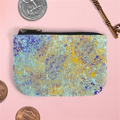 Abstract Earth Tones With Blue  Mini Coin Purses