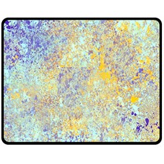 Abstract Earth Tones With Blue  Fleece Blanket (medium) 