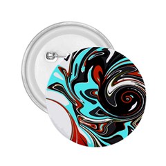 Abstract in Aqua, Orange, and Black 2.25  Buttons