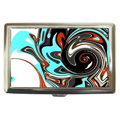 Abstract In Aqua, Orange, And Black Cigarette Money Cases by digitaldivadesigns