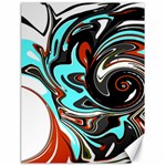 Abstract in Aqua, Orange, and Black Canvas 18  x 24   17.8 x23.08  Canvas - 1