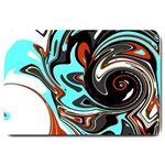 Abstract in Aqua, Orange, and Black Large Doormat  30 x20  Door Mat