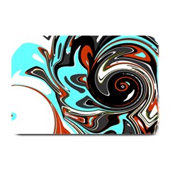 Abstract in Aqua, Orange, and Black Plate Mats