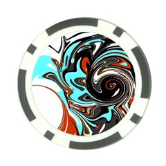 Abstract in Aqua, Orange, and Black Poker Chip Card Guards