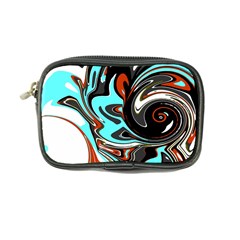 Abstract in Aqua, Orange, and Black Coin Purse