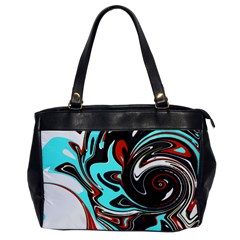 Abstract In Aqua, Orange, And Black Office Handbags by digitaldivadesigns