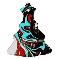 Abstract in Aqua, Orange, and Black Ornament (Christmas Tree)