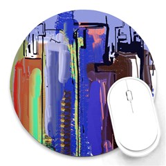 Abstract City Design Round Mousepads by digitaldivadesigns