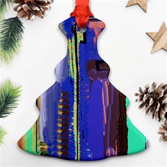 Abstract City Design Christmas Tree Ornament (2 Sides) by digitaldivadesigns