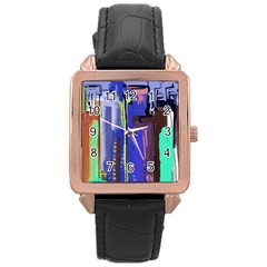 Abstract City Design Rose Gold Watches by digitaldivadesigns