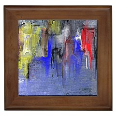 Hazy City Abstract Design Framed Tiles by digitaldivadesigns