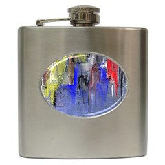 Hazy City Abstract Design Hip Flask (6 Oz) by digitaldivadesigns