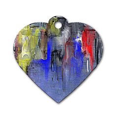 Hazy City Abstract Design Dog Tag Heart (one Side) by digitaldivadesigns