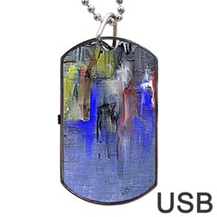 Hazy City Abstract Design Dog Tag Usb Flash (one Side) by digitaldivadesigns