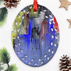 Hazy City Abstract Design Ornament (oval Filigree)  by digitaldivadesigns