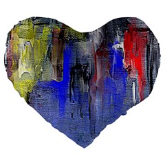 Hazy City Abstract Design Large 19  Premium Heart Shape Cushions by digitaldivadesigns