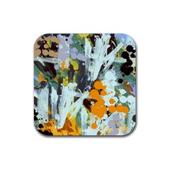 Abstract Country Garden Rubber Coaster (square)  by digitaldivadesigns