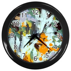 Abstract Country Garden Wall Clocks (black) by digitaldivadesigns