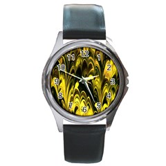 Fractal Marbled 15 Round Metal Watches by ImpressiveMoments