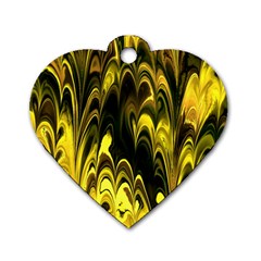 Fractal Marbled 15 Dog Tag Heart (two Sides) by ImpressiveMoments