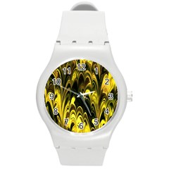 Fractal Marbled 15 Round Plastic Sport Watch (m) by ImpressiveMoments