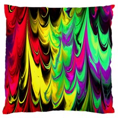 Fractal Marbled 14 Large Flano Cushion Cases (two Sides)  by ImpressiveMoments