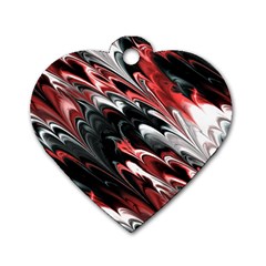 Fractal Marbled 8 Dog Tag Heart (two Sides) by ImpressiveMoments