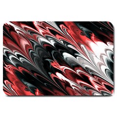 Fractal Marbled 8 Large Doormat  by ImpressiveMoments