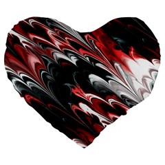 Fractal Marbled 8 Large 19  Premium Flano Heart Shape Cushions by ImpressiveMoments