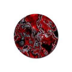 Fractal Marbled 07 Rubber Round Coaster (4 Pack)  by ImpressiveMoments