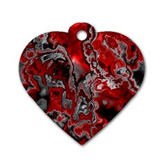 Fractal Marbled 07 Dog Tag Heart (two Sides) by ImpressiveMoments