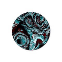 Fractal Marbled 05 Rubber Coaster (round)  by ImpressiveMoments