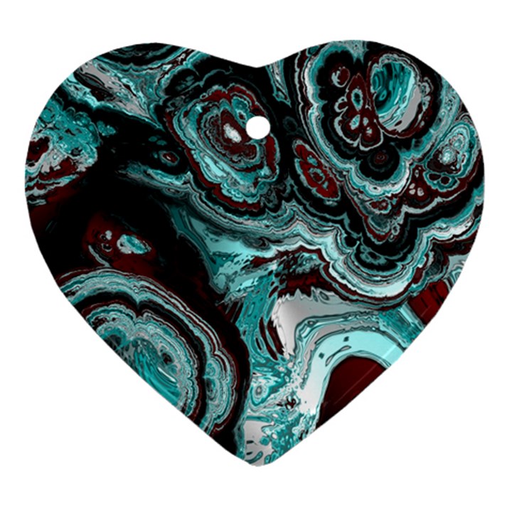 Fractal Marbled 05 Heart Ornament (2 Sides)