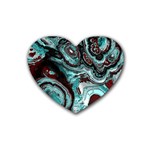 Fractal Marbled 05 Rubber Coaster (Heart)  Front