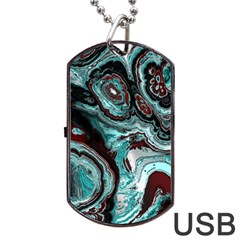 Fractal Marbled 05 Dog Tag Usb Flash (one Side) by ImpressiveMoments