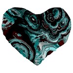 Fractal Marbled 05 Large 19  Premium Heart Shape Cushions Front