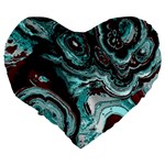 Fractal Marbled 05 Large 19  Premium Heart Shape Cushions Back