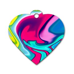 Fluid Art 22 Dog Tag Heart (two Sides) by ImpressiveMoments