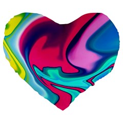 Fluid Art 22 Large 19  Premium Heart Shape Cushions by ImpressiveMoments