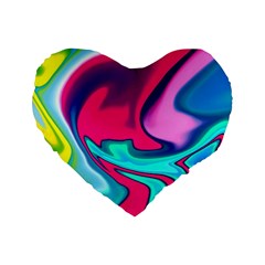 Fluid Art 22 Standard 16  Premium Flano Heart Shape Cushions by ImpressiveMoments