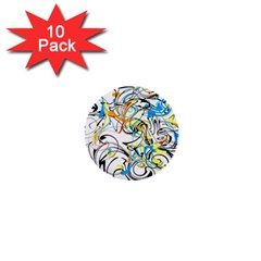 Abstract Fun Design 1  Mini Buttons (10 Pack)  by digitaldivadesigns