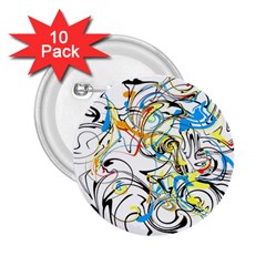 Abstract Fun Design 2 25  Buttons (10 Pack)  by digitaldivadesigns